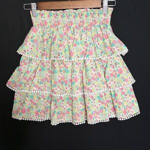 Colorful Floral Tiered Skirt for Kids Cotton Blend Coquette Cottage Girly